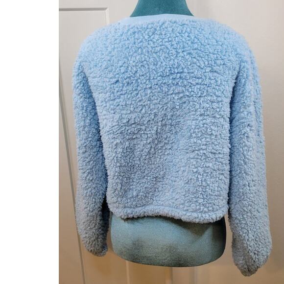 Hello Kitty Sweatshirt Womens Jr's Small Fleece Embroidered Cropped Eclectic Top - Picture 3 of 5